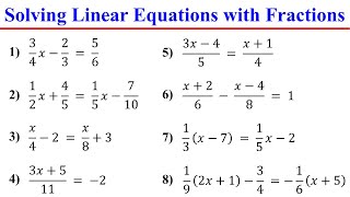 Solving Linear Equations with Fractions in Just Two Steps│Algebra