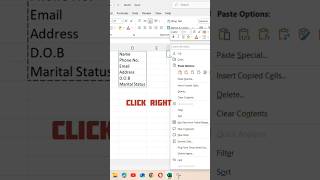 Transpose in excel | #excel #excelforbeginners #shortfeed #shorts #trending #tutorial |