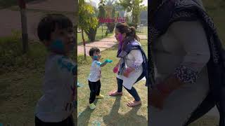 Happy Holi🌈🖍️ @RawalSarita  #youtubeshorts #minivlog #vlog #sisbro #holi #color #festival