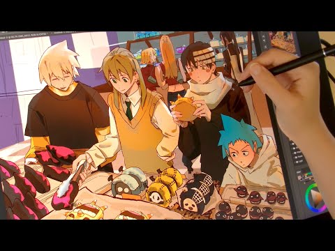 painting soul eater! [mic + ambience]