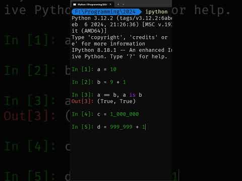 VS Code vs. IPython: The Mystery of Integer Identity