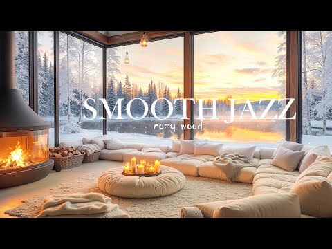 January Winter Balcony by the Lake 4K ❄️ Cozy Ambience & Smooth Jazz for Relax and Study