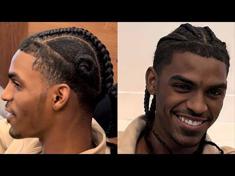 Cornrows tutorial on men’s natural hair. *clean parts*