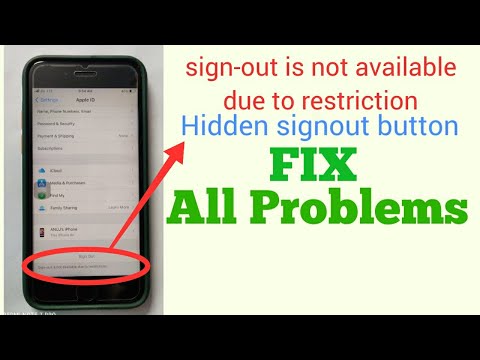 sign out is not available due to restrictions in 5s,6s,7,iphone X, | iPhone id sign out problem
