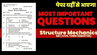 Hsbte Structure Mechanics Important Questions// Haryana Polytechnic Important Questions// hsbte