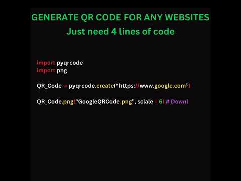 create QR code for any websites in just 4  lines of code in Python #shorts #python #webdevelopment