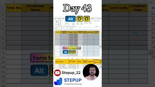 Day 43 Alt DO Form for Data entry #shortcuts #exceltech #excelfiles #excelhacks #exceltricks