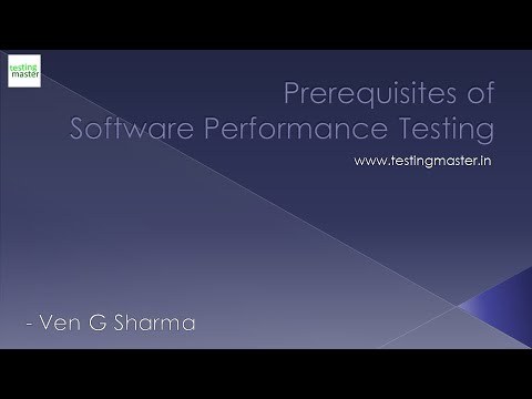 Testing - Prerequisites of Performance Testing || Testing Master || www.testingmaster.in