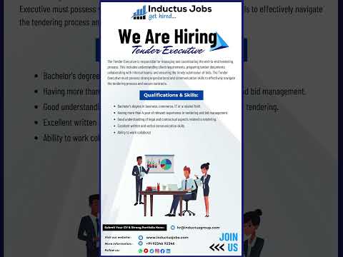 Inductus Jobs: Hiring for Tender Executive
