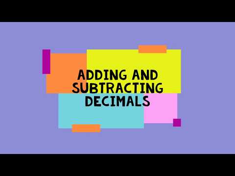 Adding and Subtracting Decimals