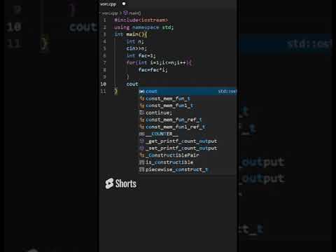 Cpp program to calculate the factorial of a number 🔥🔥   #factorial #code