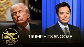 Sleepy Trump Dozes Off During White House Meeting, Gives Himself an "A+++++" on Economy