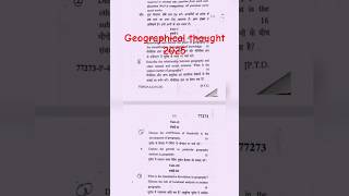 "Geographical thought"  l May 2025 l M.A 4th semester l #question mdu