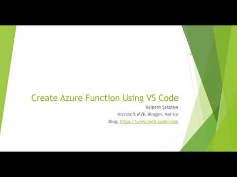 Create Azure Function using VS Code