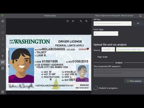How to extract information from a picture of an ID using Azure Computer Vision, Form Recognizer Tool