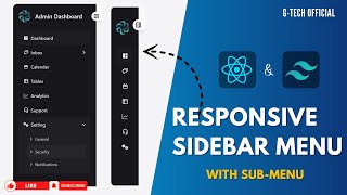 Build a Responsive Sidebar with React js and tailwind css