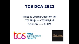 TCS DCA Practice Coding Question | Practice Question #4 | Java|Python|#tcsxplore #tcsdigital #