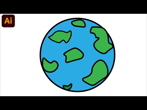 HOW TO DRAW PLANET EARTH - FLAT ICON IN ADOBE ILLUSTRATOR|ADOBE ILLUSTRATOR TUTORIAL FOR BEGINNERS|