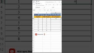 Odd and Even Function in Excel | #newexcel #msexcelforbeginners