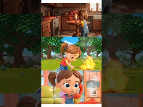 Fire Safety for Kids 🔥 | Candle, Campfire & Stop-Drop-Roll 🚒 #FireSafety #KidsSafety #Shorts