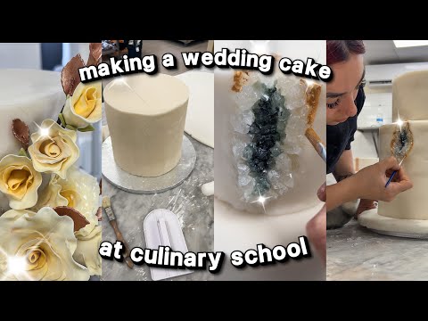 making a wedding cake at culinary school | come to culinary school with me | pastry class vlog