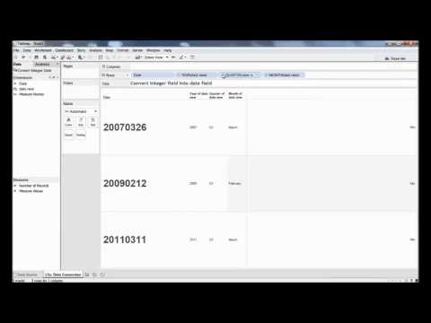converting a date field from an integer or a string to a date: Tableau Quickvids