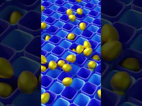 Dropping Golden Eggs Into The Grid 🥚  Satisfying 3d Animation #satisfying #visualasmr  #blender3d