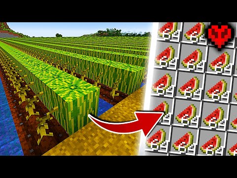 I Built the Biggest Melon Farm in Hardcore Minecraft!