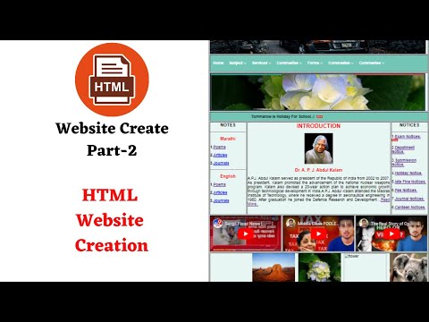 Part -2 HTML website create | HTML Mini Project | HTML WebPage Creation | HTML website