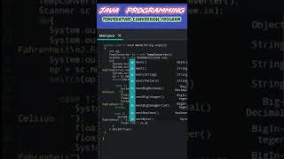 Java Tutorial For Beginners || Temperature Conversion #shorts #basiccode