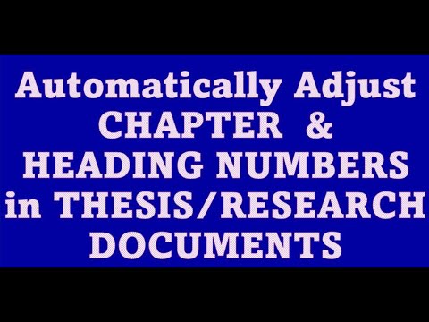 Automatic adjust Chapter and heading numbers in Thesis and Research Documents using MS word