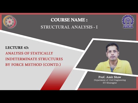 Lecture 43 : Analysis of Statically Indeterminate Structures by Force Method (Contd.)