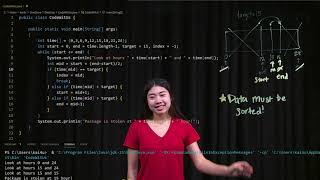 Binary Search - Nikita uses Binary Search to find the exact time her package was stolen