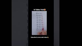 18 Tables easy trick #maths #mathemagics #mathshortcuts #quick #shortcutmath #shorts