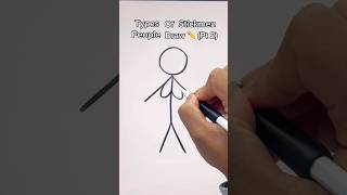 Types Of Stickmen People Draw (Part 2)✏️ #shorts #doodle #drawing