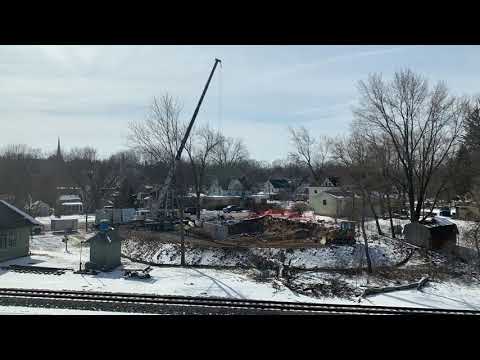 Time elapse video of construction company installing foundation