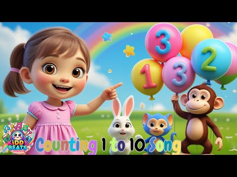 Learn numbers from 1 to 10 with Nini | Educational | Numbers Song | Kiddy Beats.🎶Kids Rhymes
