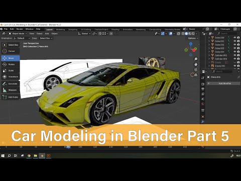 Car Modeling in Blender Part 5#carmodeling #blender3d #blendertutorial  #3dmodeling #lamborghini #3d