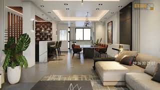 Modern living and dining room interior design 2022 #modern #living #dinning #and #modern #bar