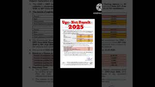 Ugc- Net 2025 Result Release#ugcnet .