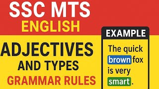 🔥SSC MTS ENGLISH- ADJECTIVES GRAMMAR RULES-DAY-7 CLASS🎯 ERROR SPOTTING MADE EASY👍KRISHOBA