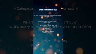 CASE Statement in SQL ⌨️ #sql #sqlab #sqlforbeginners #sqltips #sqltraining #database #sqlserver #yt