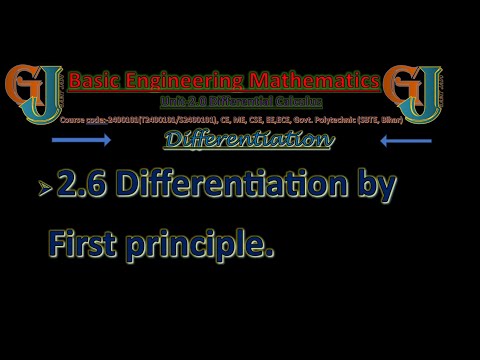 Differentiation by First principle  #BasicEngineeriongMath Part -18 #Polytechnic #sbtebiharnewsexam