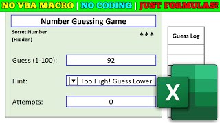 The Secret Excel Game Guess the Hidden Number with One Magic Button!