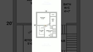 15×20 house design / 15*20 small house / 15×20 house plan 1bhk / #smallhouse #houseplan #shortvideo
