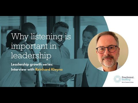 Why listening is important in leadership - Reinhard Klenya interview