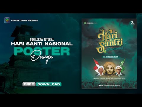 DESAIN PAMFLET HARI SANTRI NASIONAL | CORELDRAW