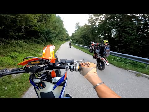 ILLEGAL SUPERMOTO RIDE IN THE MOUNTAINS | no music!