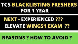 tcs blacklisting freshers for 1 year | next target experienced elevate wings1 | tcs hiring graduates
