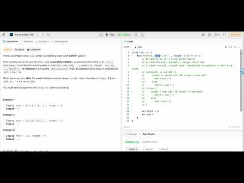 Leetcode 33: Search in rotated Sorted array